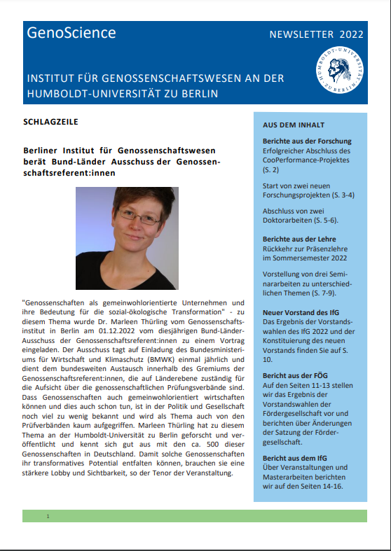 GenoScience Newsletter 2022 Published