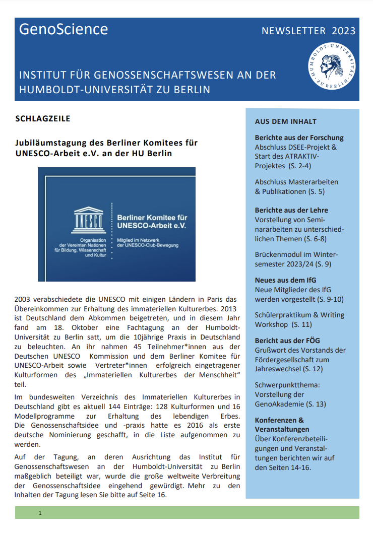 GenoScience Newsletter 2023 Published