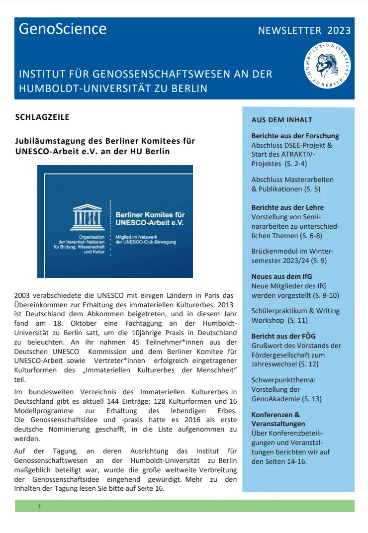 GenoScience Newsletter 2023 Published