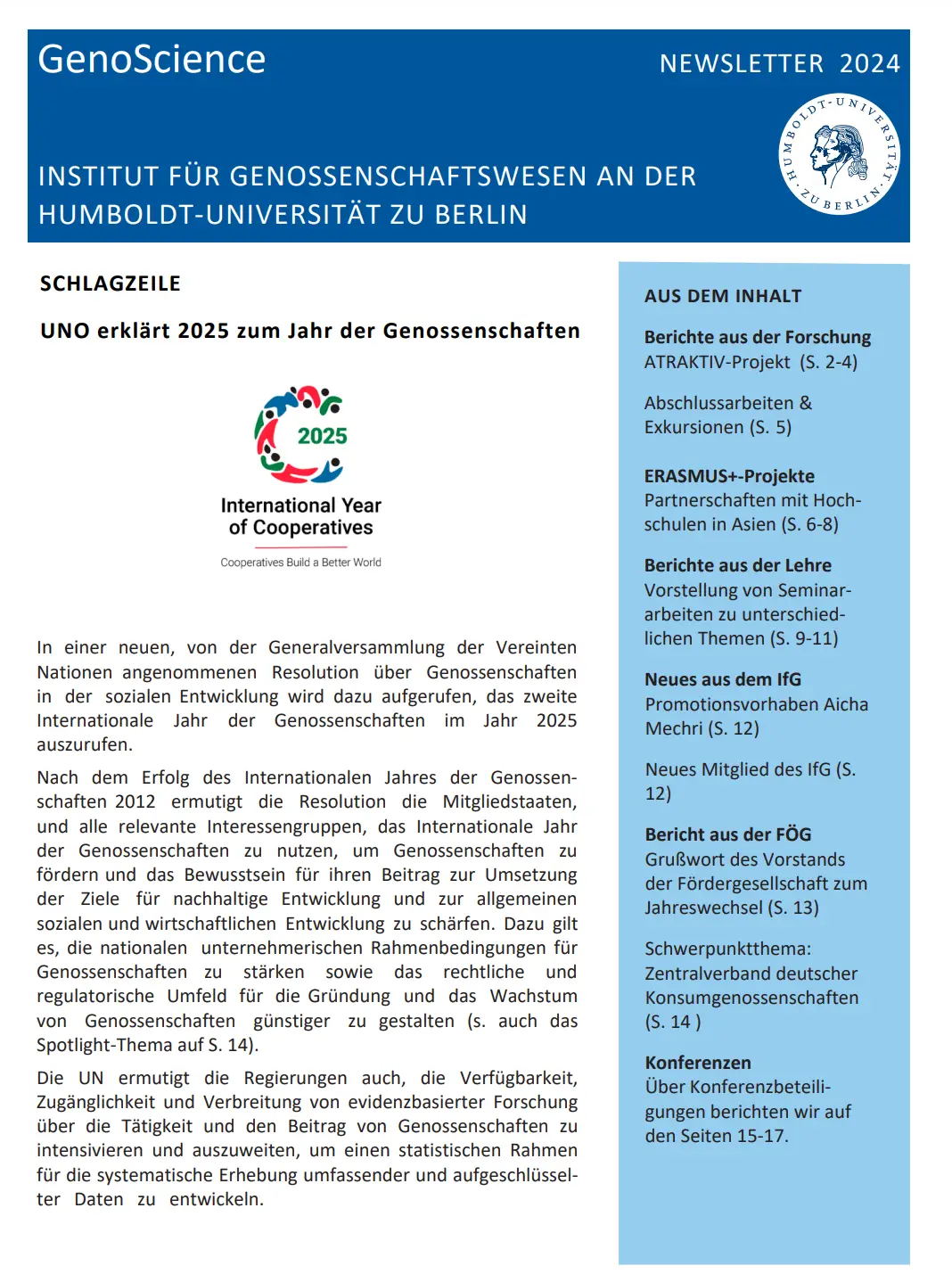 GenoScience Newsletter 2024 Published